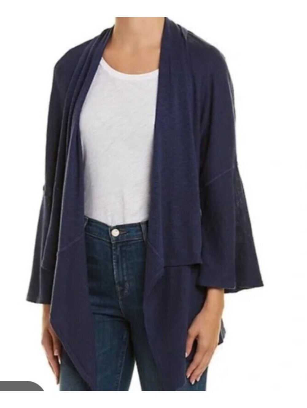 MICHAEL STARS navy open front cotton cardigan one size